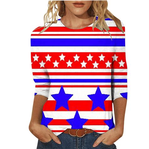 Oglccg American Flag Shirts For Women Patriotic Shirt Stars Stripes