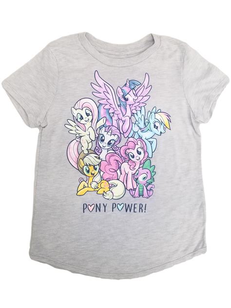 My Little Pony My Little Pony Girls Gray Pony Power T Shirt Pinkie