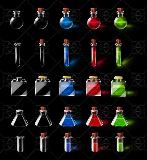 Highly Customizable Alchemy Bottles Set Gamedev Market