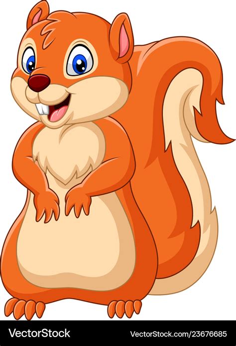 Cartoon Happy Squirrel Royalty Free Vector Image