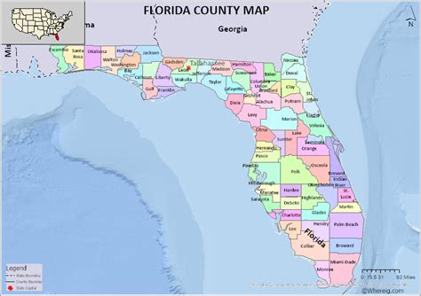 Florida County Map List Of Counties In Florida