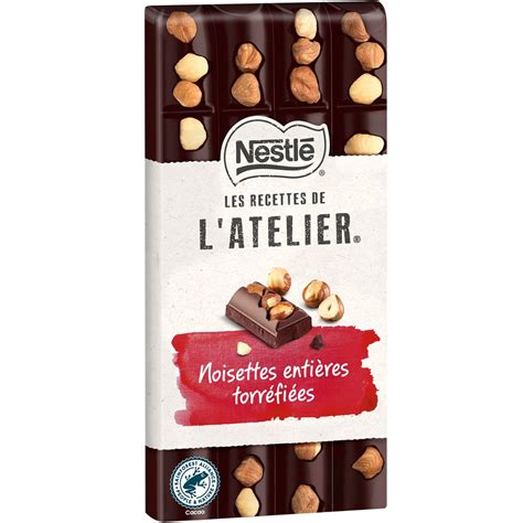 NESTLE Les Recettes De L Atelier Tablette Chocolat Noir Avec Noisettes