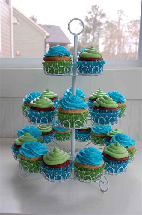 Blue And Green Cupcakes