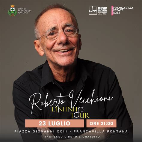 DOMANI A FRANCAVILLA ROBERTO VECCHIONI IN CONCERTO