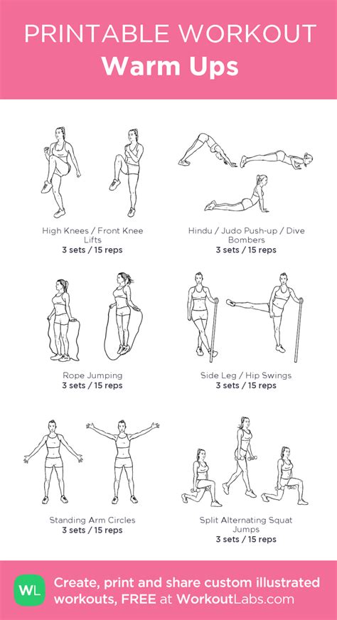 Warm Ups · Free Workout By Workoutlabs Fit In 2023 Gym Workout Plan