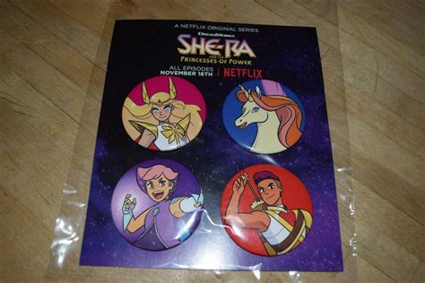 She Ra And The Princesses Of Power Netflix Button Pin Set Of 4 2018