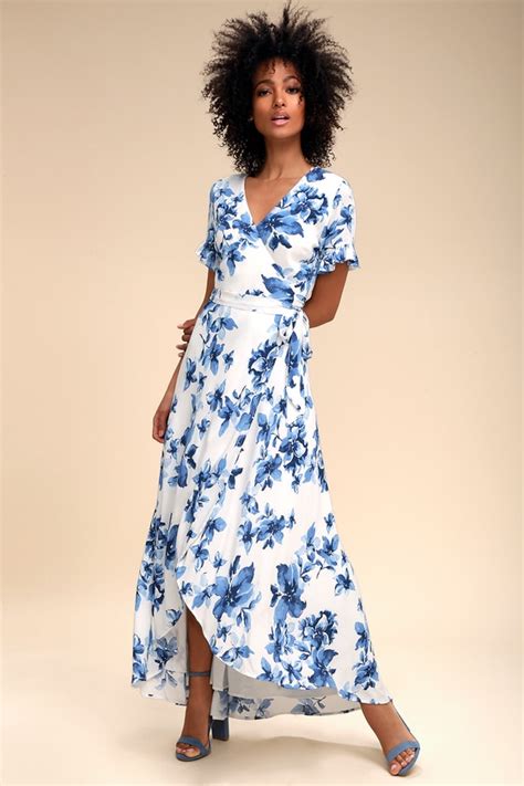 Buy Blue And White Floral Print Dress Off 69