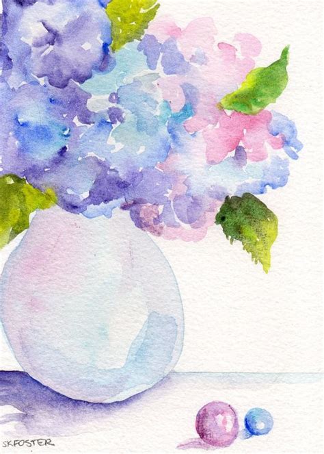 Hydrangeas Painting ART In Vase Original By SharonFosterArt 22 00