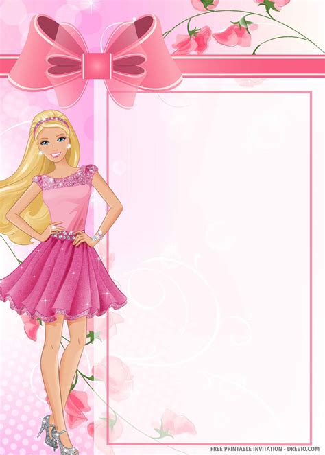 Barbie Birthday Cards Free Printable PRINTABLE TEMPLATES