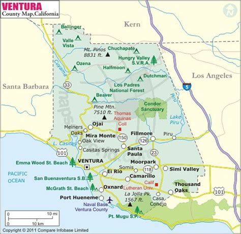 Ventura County Map Map Of Ventura County County Map Ventura County