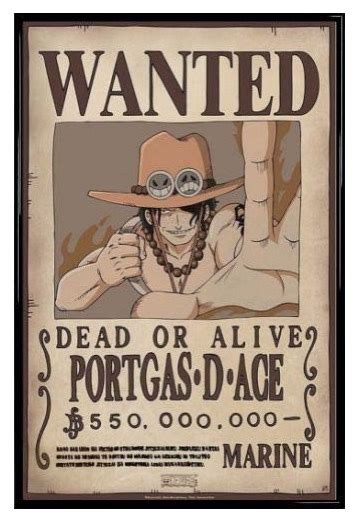 Poster Buronan One Piece Ace List Wanted Buronan Poster One Piece