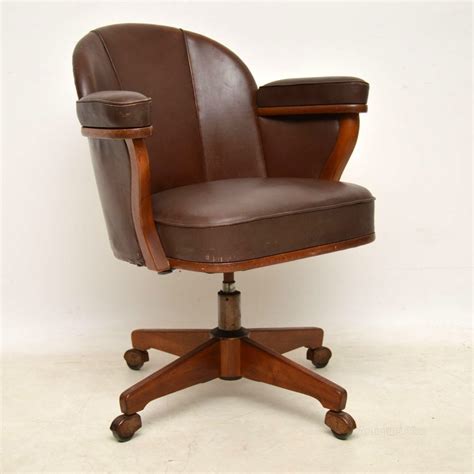 Antiques Atlas Vintage Danish Leather And Teak Desk Chair