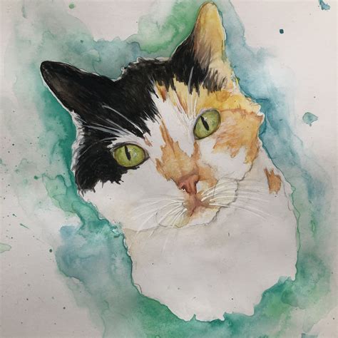 Cat Watercolour By Empeys Embellishments Cat Watercolour