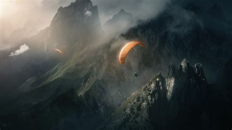 Nature Landscape Mountain Paragliding