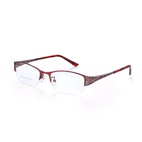 Metel Titanium Eyeglasses Half Rim Optical Frame Prescription Women Spectacle Reading Myopia
