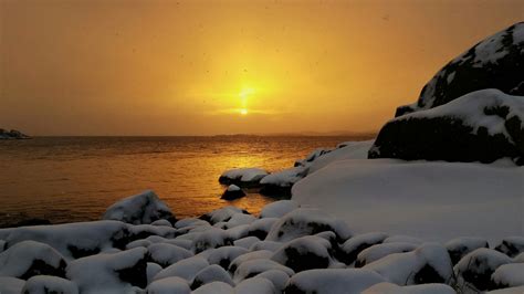 Wallpaper Winter Light Sunset Sea Sky Sun Snow