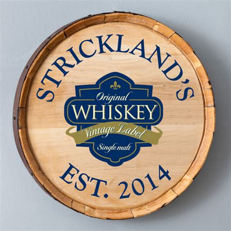 Personalized Authentic Whiskey Barrel Sign By Black Ace Design