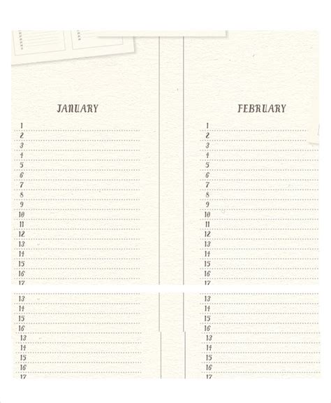 Printable Perpetual Monthly Calendar