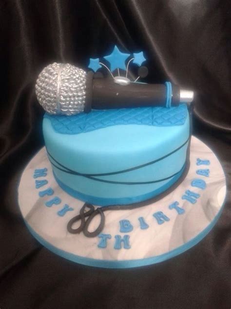 80th Birthday Microphone Cake Microphone Cake Dj Cake Musical Cakes