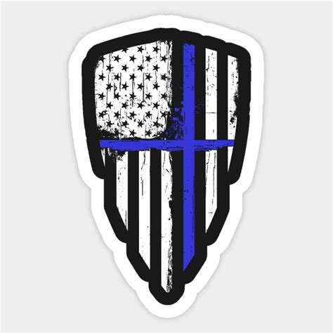 Blue Line Crusader American Flag Shield Graphic Blue Line Crusader