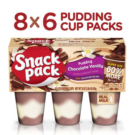 Super Snack Pack Chocolate Vanilla Pudding Cups 6 Count Per Pack 33