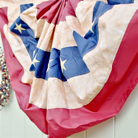 Antiqued American Flag Bunting Americana Decor Home Decor Factory