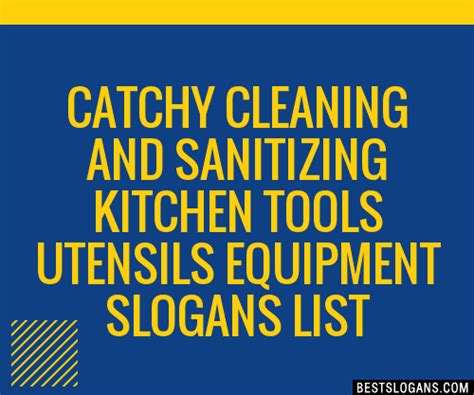 100 Catchy Cleaning And Sanitizing Kitchen Tools Utensils Equipment