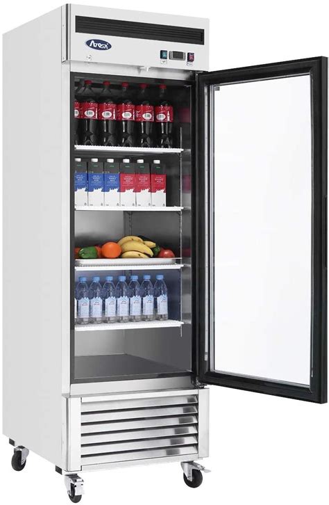 Commercial Glass Door Refrigerator Atosa Single Door Beverage Showcase Bottom Mount Stainless