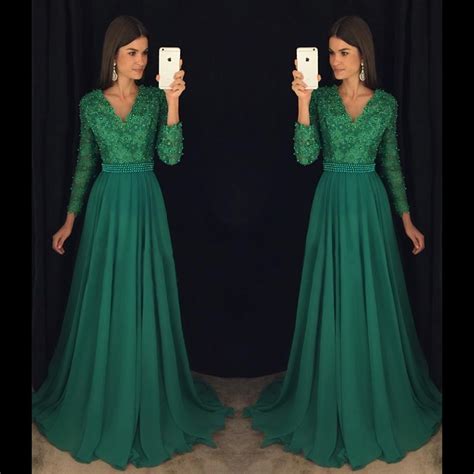 Buy Charming Emerald Green Girl Prom Dress 2017 A Line