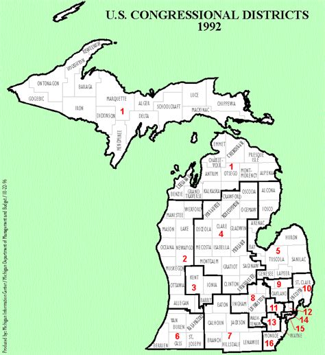 Michigan Congressional Districts Map 2016