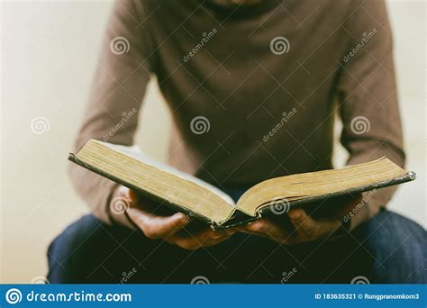 Hands Holding The Open Bible Stock Image Image Of Morningdevotion