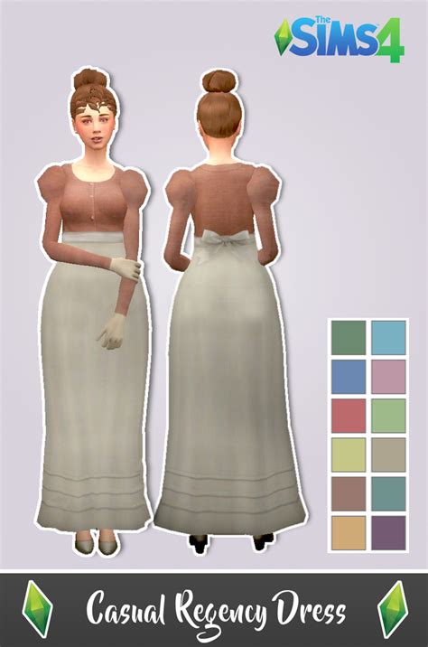 Ts4 Casual Regency Dress History Lovers Sims Blog