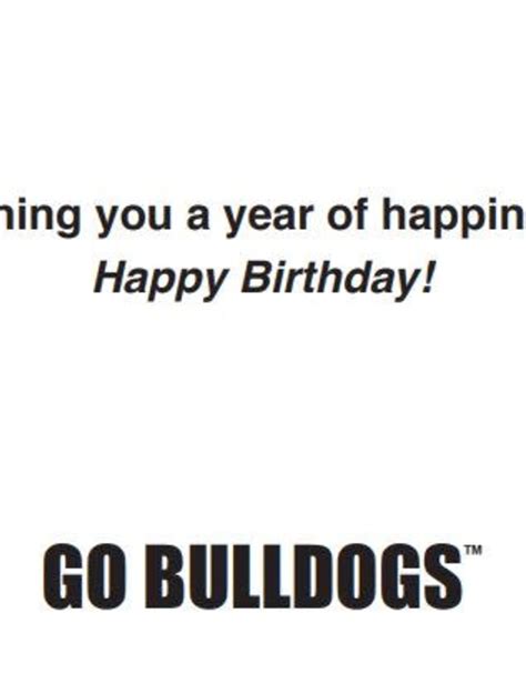 5 X 7 Happy Birthday Go Bulldogs Card Wingate Outfitters