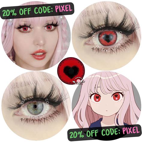 Anime Cosplay Contact Lenses Yandere Red By Kleinerpixel Heart Love