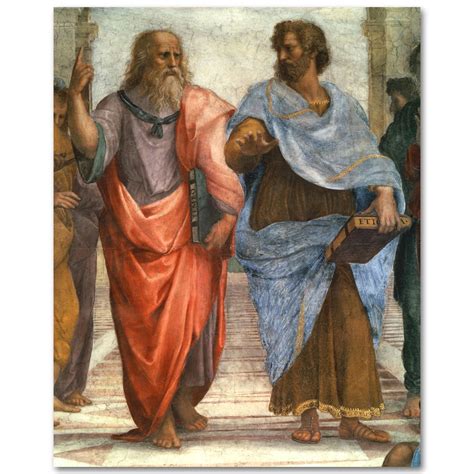 Plato And Aristotle By Raphael In The School Of Athens Printed On