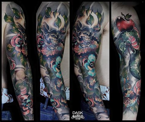 Neotraditional Color Full Sleeve Tattoo From Dask Sake