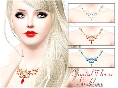 The Sims Resource Crystal Flower Necklace