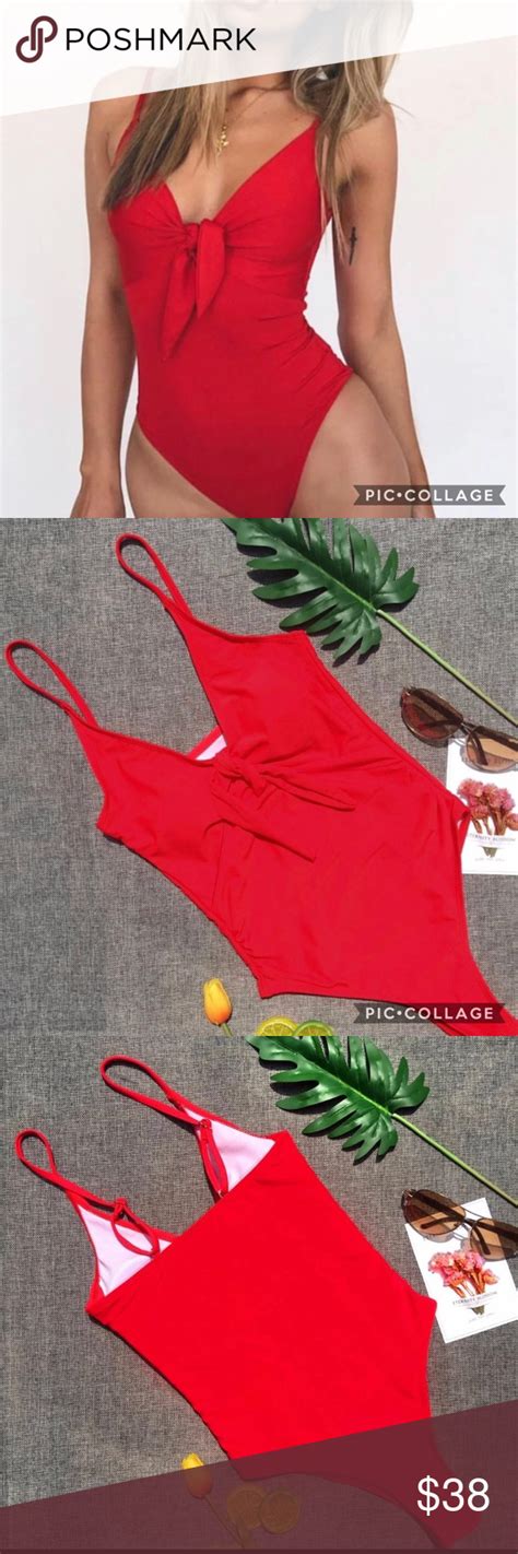 Beautiful Red One Piece Swimsuit Beautiful Red Color One Piece