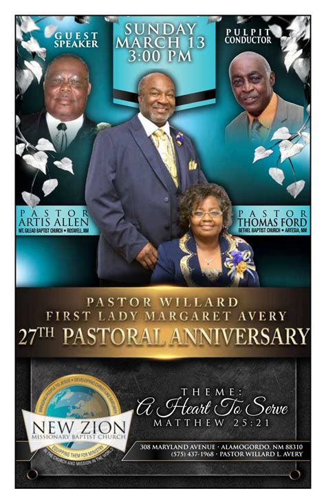 27th Pastoral Anniversary Program For Pastor Willard And First Lady
