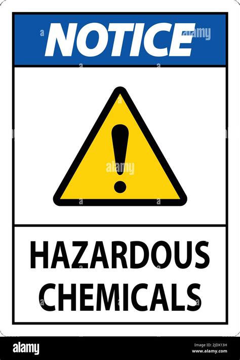 Notice Hazardous Chemicals Sign On White Background Stock Vector Image