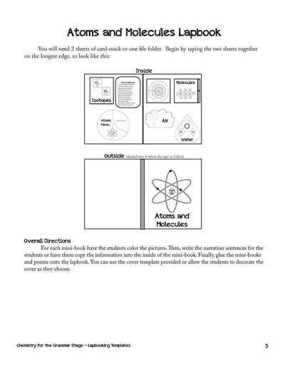 Chemistry For The Grammar Stage Lapbooking Templates Lapbook Teacher