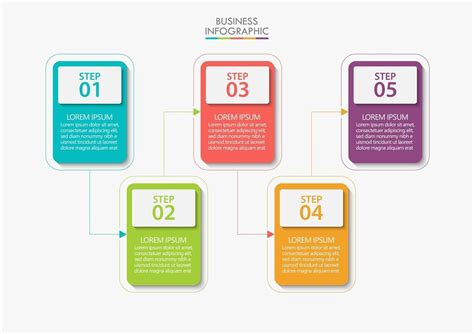Square Shape Modern Business Infographic Template With 5 Options