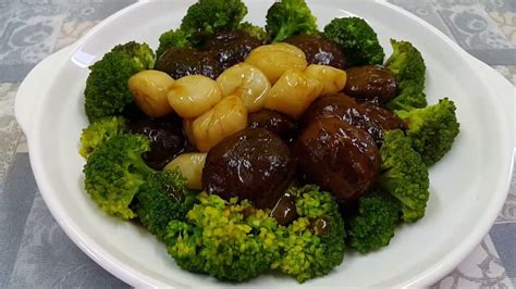 Braised Scallop Mushroom With Broccoli Homemade Recipe Simple