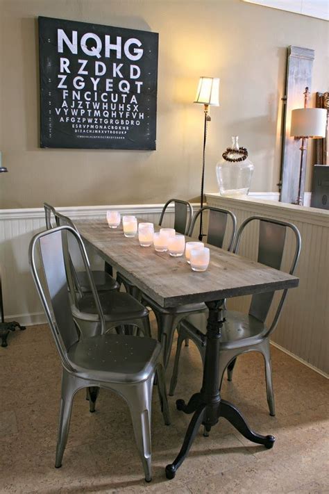 Tall rustic 7ft farmhouse table with tall benches, bar height dining set, counter height table set, dark walnut narrow farmhouse table. Our Dining Table | Narrow dining tables, Narrow dining ...