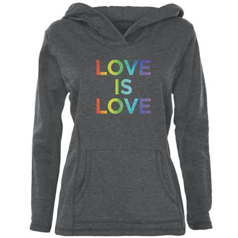 Old Glory Lgbt Gay Pride Love Is Love Womens Pullover Hoodie Heather Dark Grey Lg Walmart