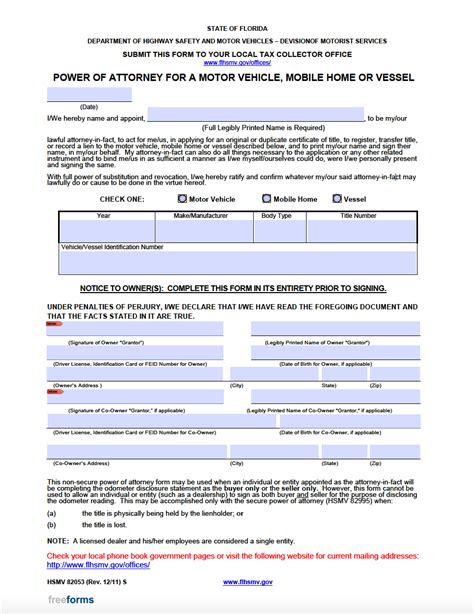 Florida Power Of Attorney Form Free Printable Printable Forms Free Online