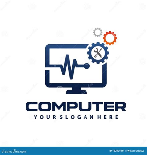 Computer Repair Logo Vector Stock Vector Illustration Of Internet
