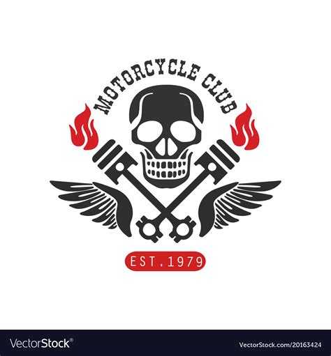 Motorcycle Club Logo Est 1979 Design Element Vector Image