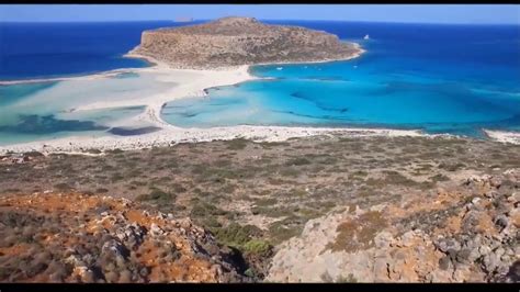 Balos Beach Kissamos Greece Aerial Drone View In Ultra Hd Youtube