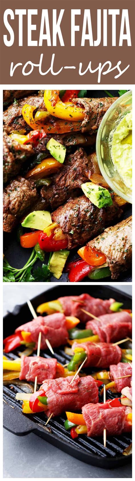 The recipe may have a high amount of calorie, but with some tricks. Steak Fajita Roll-Ups - Diethood | Homemade fajitas ...